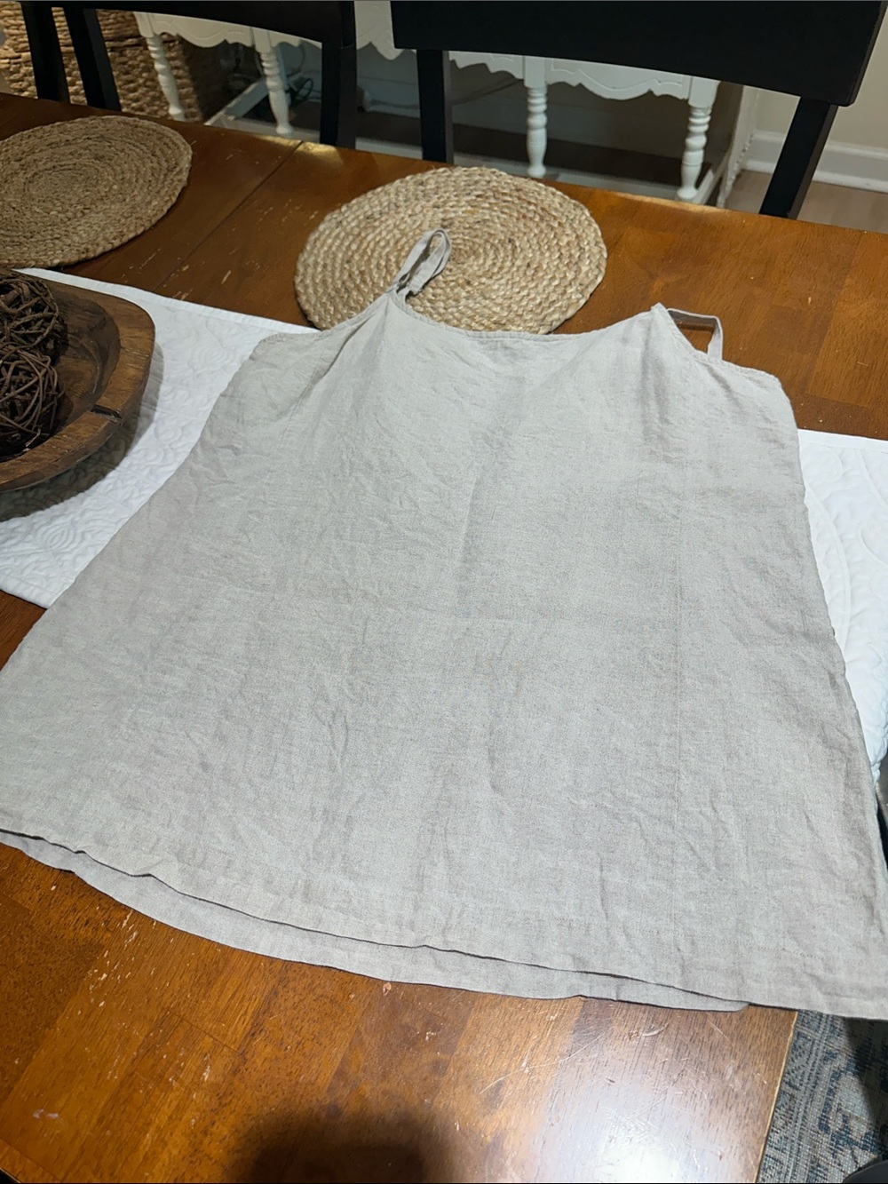 Eileen Fisher Natural Linen Camisole with Silver Sequin Detail - Picture 4 of 4